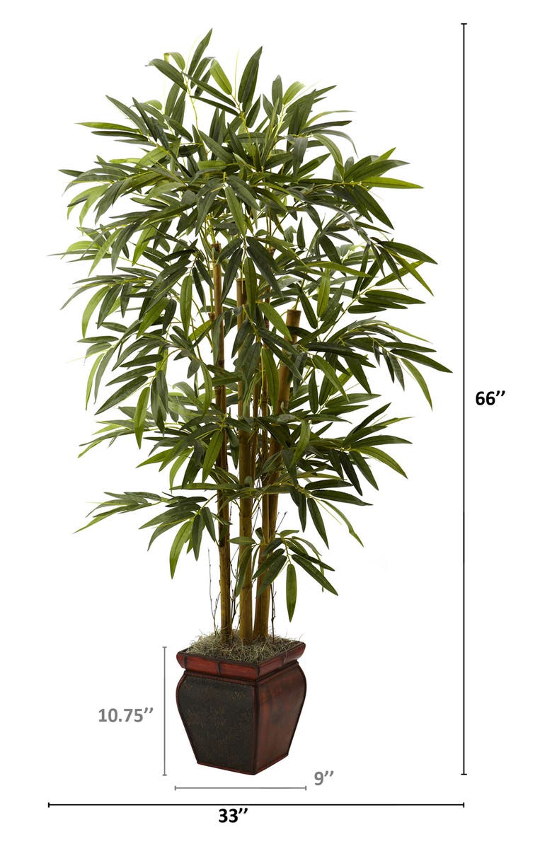 NEARLY NATURAL Decorative Planter 5'5" Faux Bamboo Plant, Alternate, color,