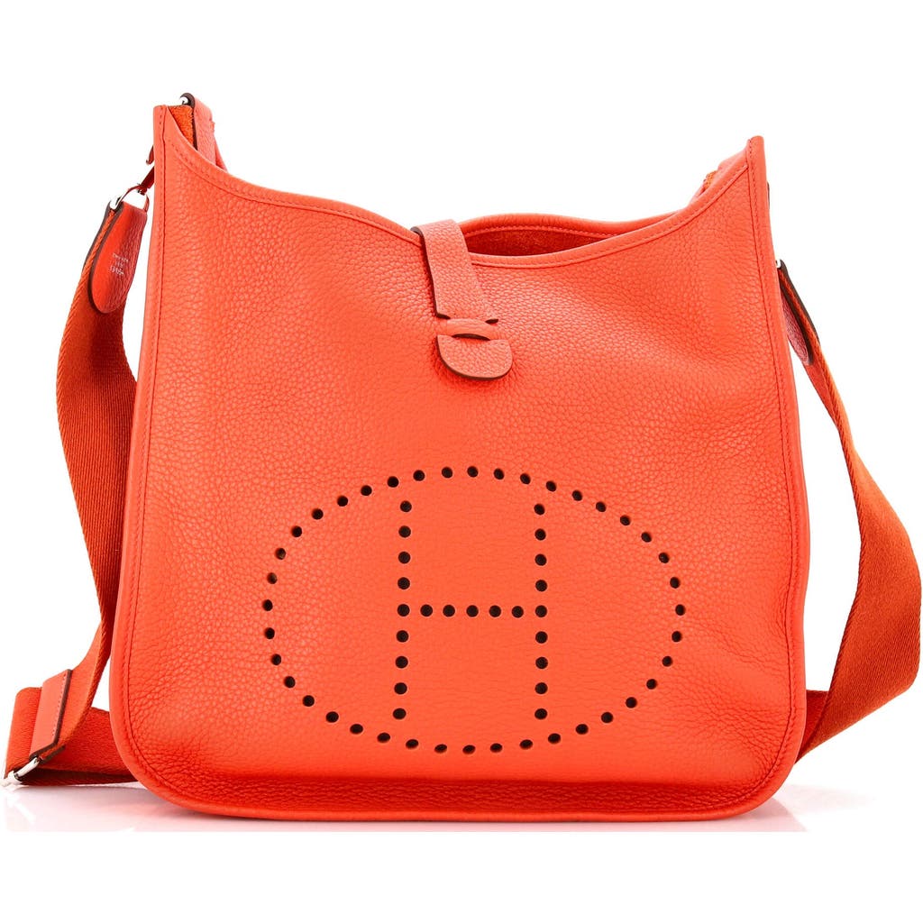 Pre-owned Hermes Hermes Evelyne Bag Gen Iii Clemence Gm In Red