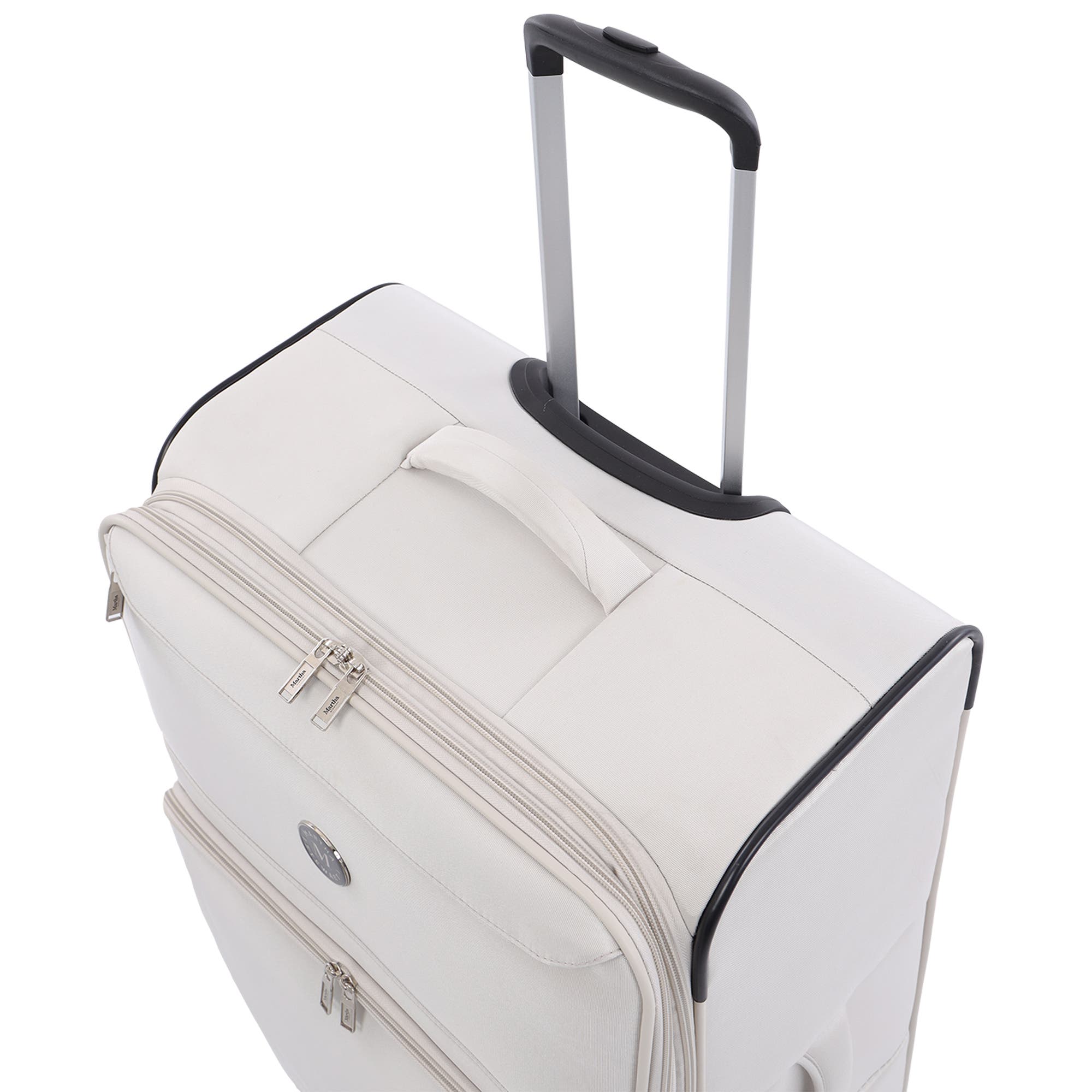 MARTHA STEWART 31" Softside Luggage - Extra Large Expandable Spinner Suitcase with 8 Wheels & Front Pockets, Alternate, color, Light Grey