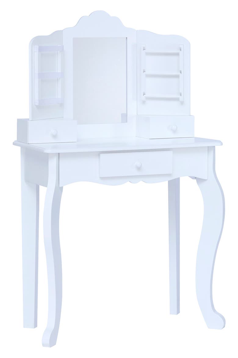 Fantasy Fields Little Princess Anna Vanity Table & Stool Set, Alternate, color, WHITE