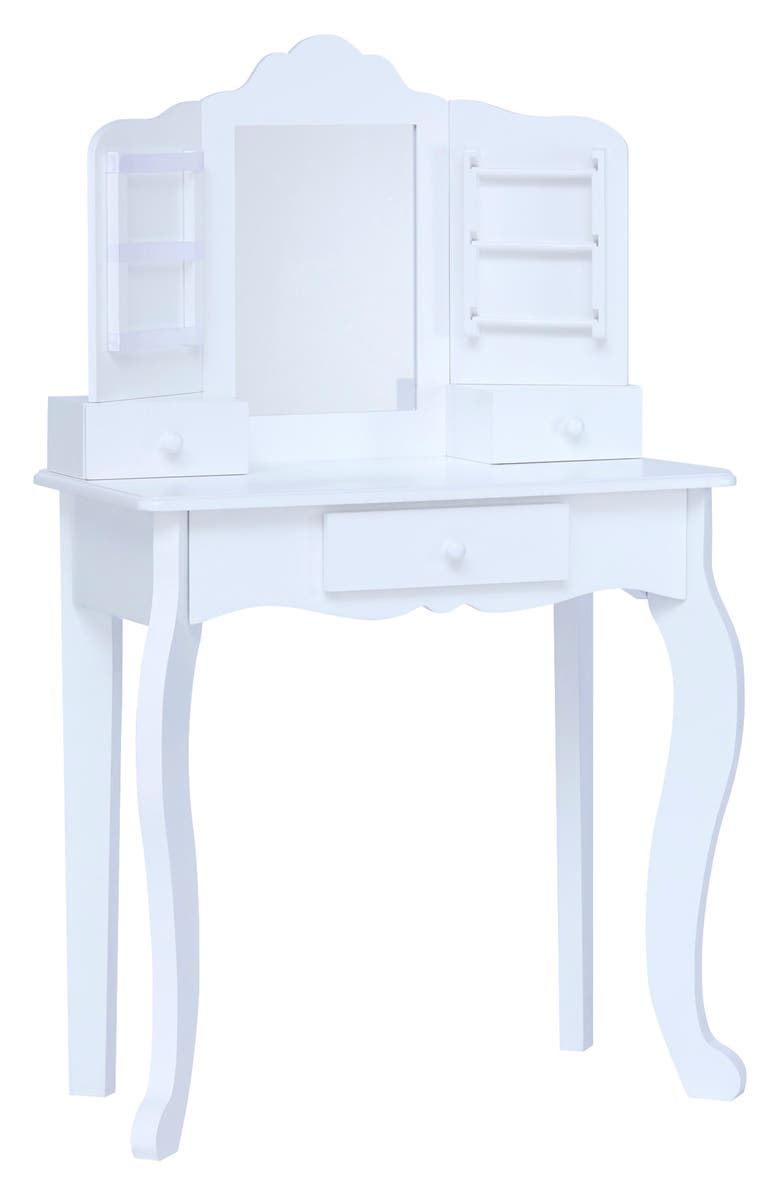 Teamson Kids Fantasy Fields Little Princess Anna Vanity Table & Stool Set, Alternate, color, White
