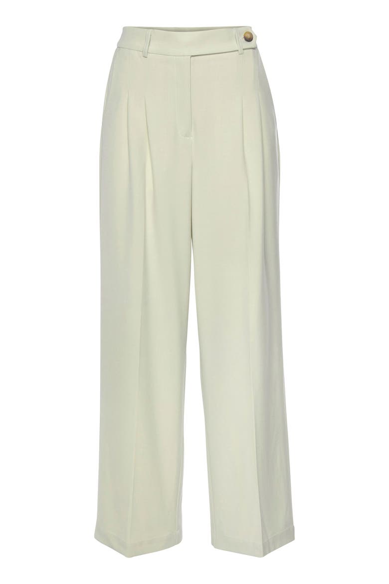 Pleated Wide Leg Trouser, Alternate, color, Light Green