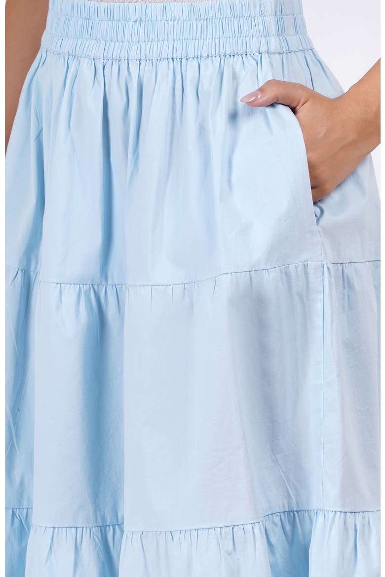 Evelyn Tiered Midi Skirt, Alternate, color, Wispy Blue