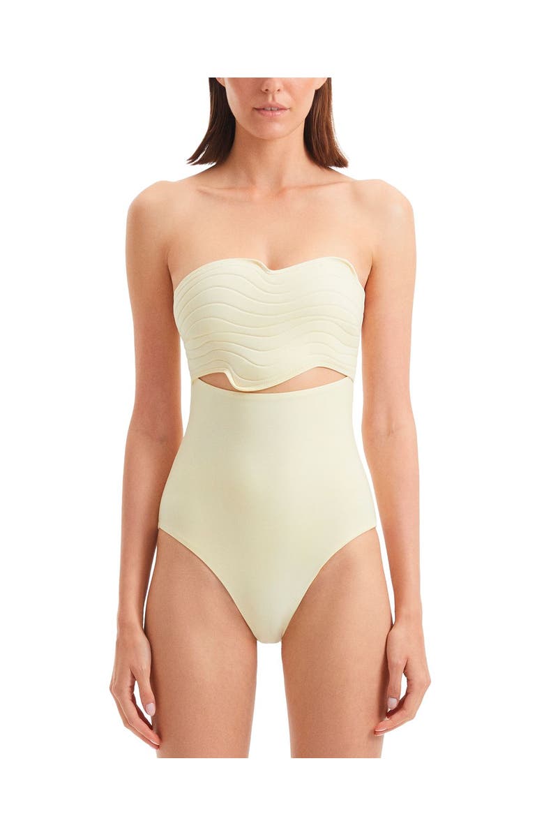 Moeva Adria One Piece Buttermilk Swimsuit, Main, color, Yellow