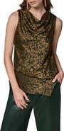 Donna Karan New York Drape Neck Burnout Top