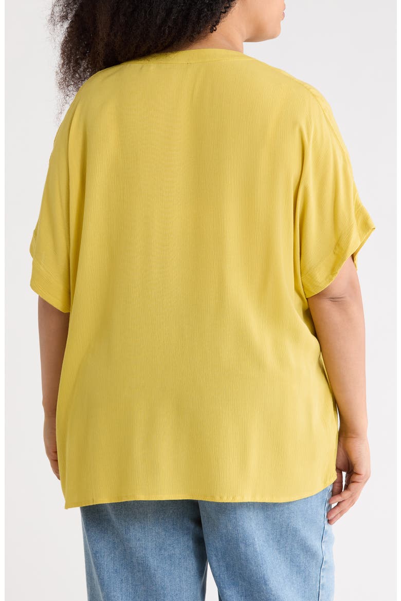 Elbow Sleeve Button-Up Shirt, Alternate, color, ANJOU PEAR
