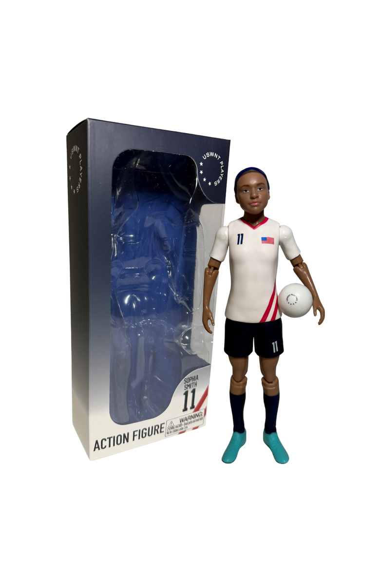 Banbo Toys SOCKERS USWNT Sophia Smith 8" Collectible Soccer Action Figure, Main, color, White