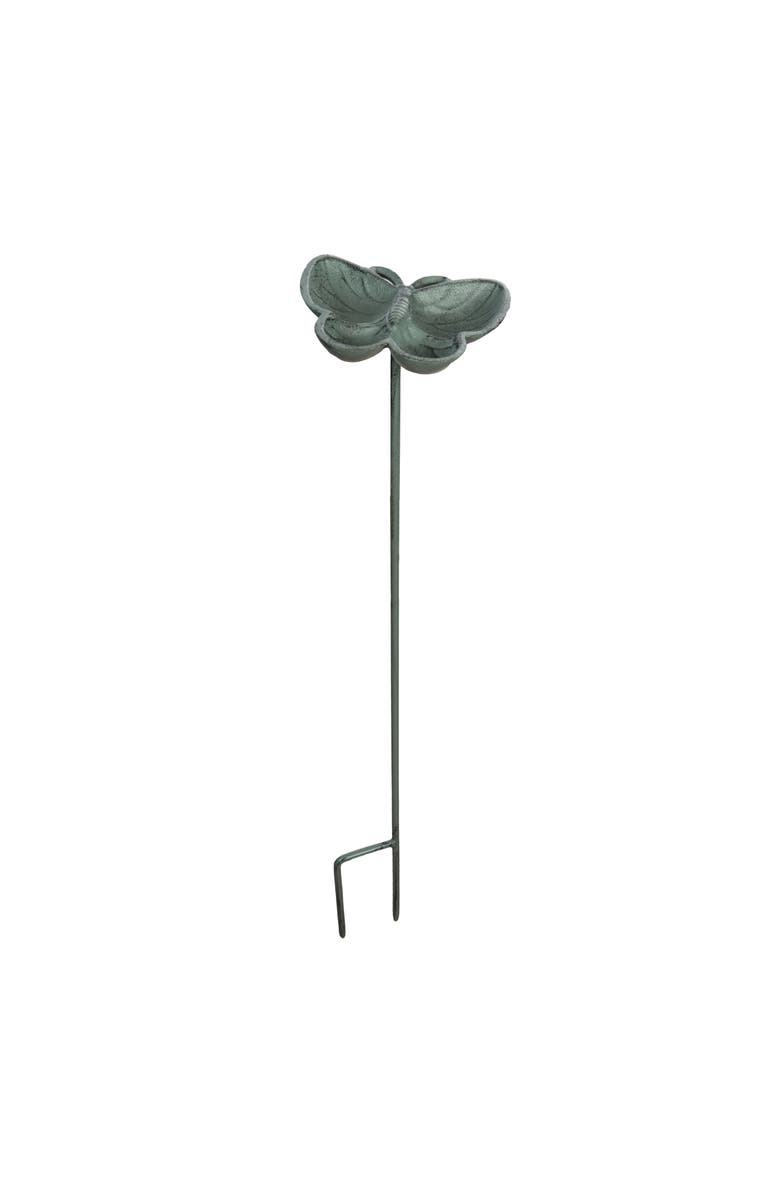 Transpac Iron Butterfly Birdfeeder Metallic for Spring Garden Decor, Main, color, Green