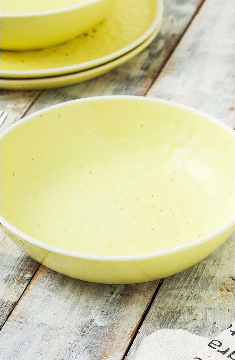 Stone Lain Elena Stoneware 4-Piece Bowl Set, Alternate, color, Yellow