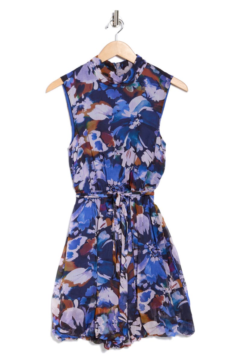 Derek Lam 10 Crosby Laura Bubble Hem Dress, Alternate, color, Topaz Multi