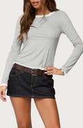 EDIKTED Contrast Layered Look Rib Henley