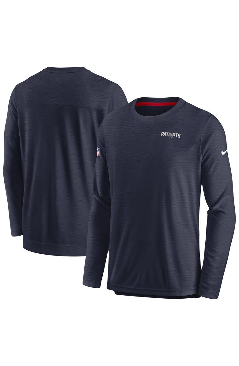 Nike Men's Nike Navy New England Patriots Sideline Lockup Performance Long Sleeve T-Shirt, Main, color, Navy