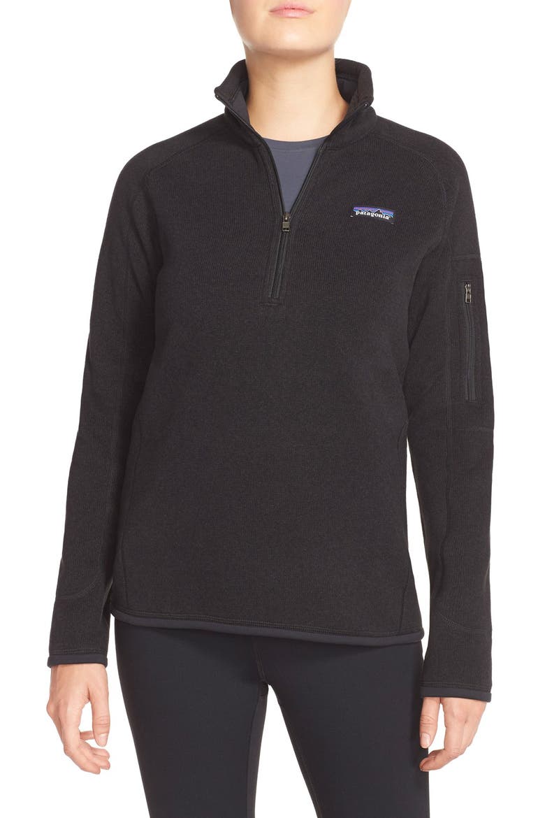 Better Sweater Quarter-Zip Fleece Pullover, Main, color, BLACK
