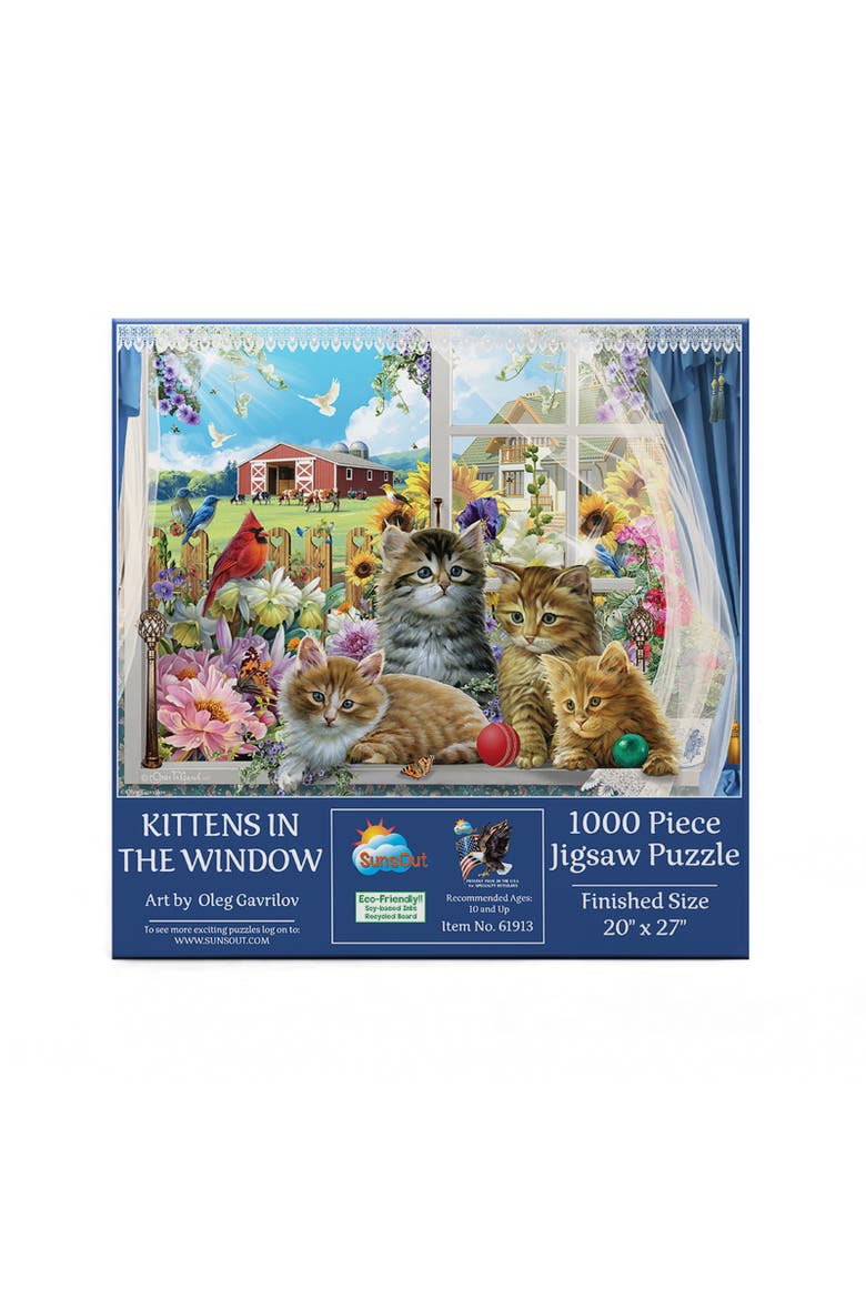 Kittens in the Window 1000 piece Jigsaw Puzzle for Adults, Alternate, color, Multicolor
