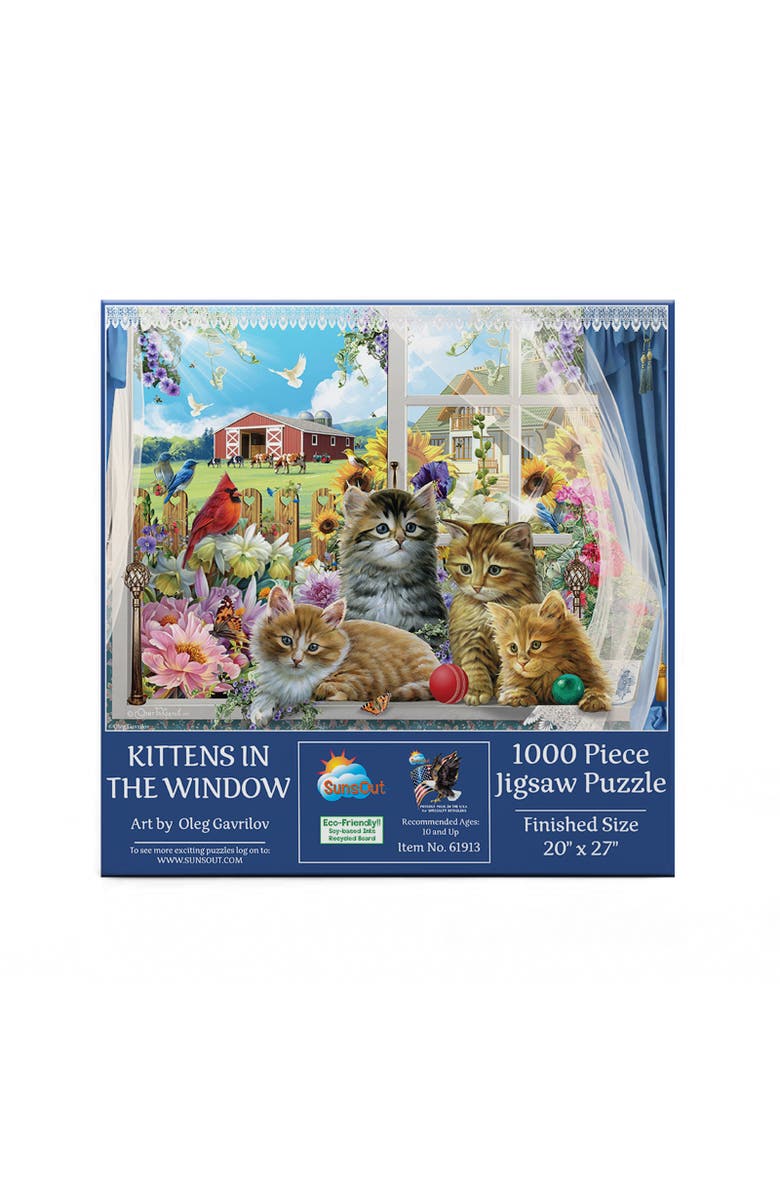 Sunsout Kittens in the Window 1000 piece Jigsaw Puzzle for Adults, Alternate, color, Multicolor