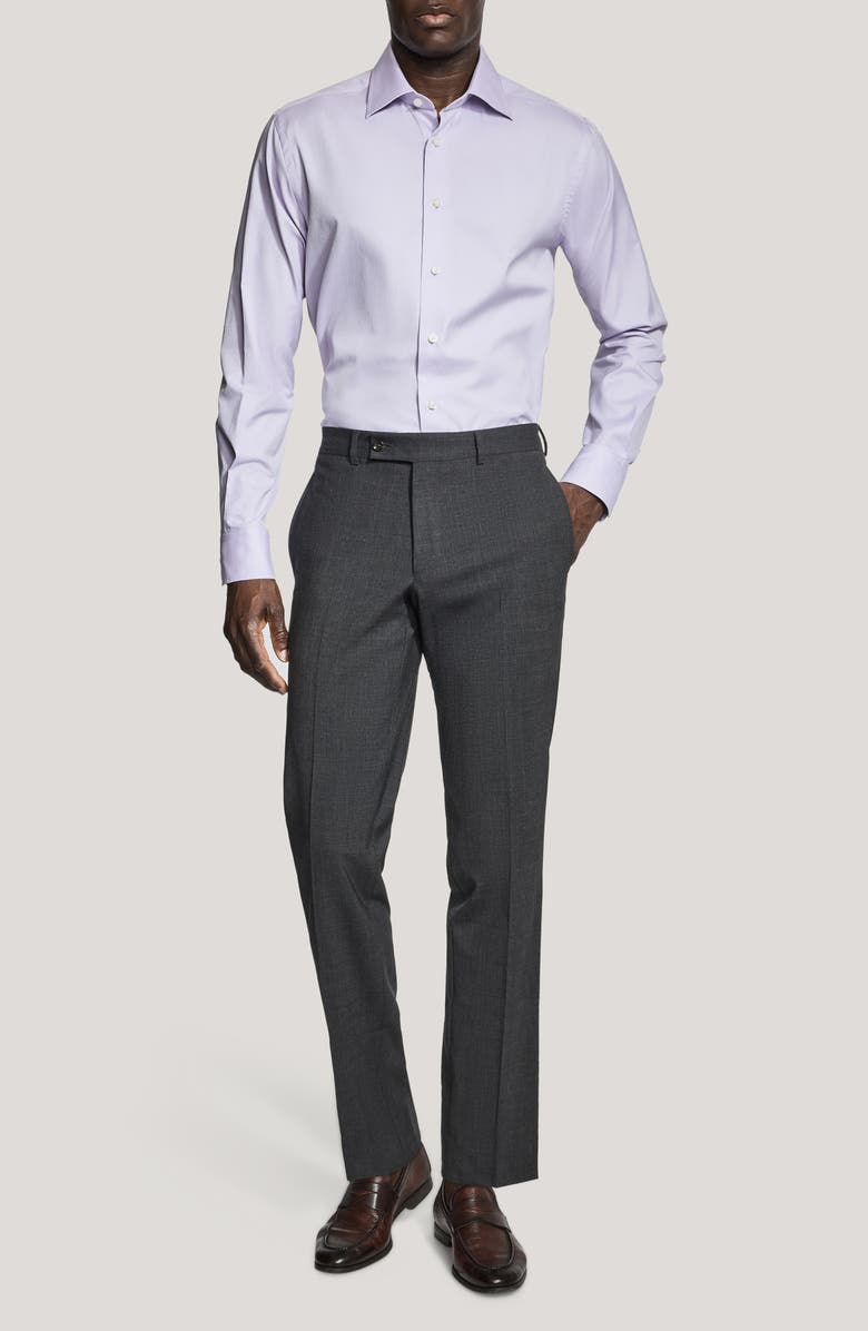 Jack Victor Dream Lilac Cotton Stretch Twill Dress Shirt, Alternate, color, Lilac