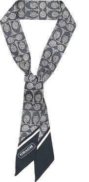 COACH Textured Signature Logo Silk Scarf