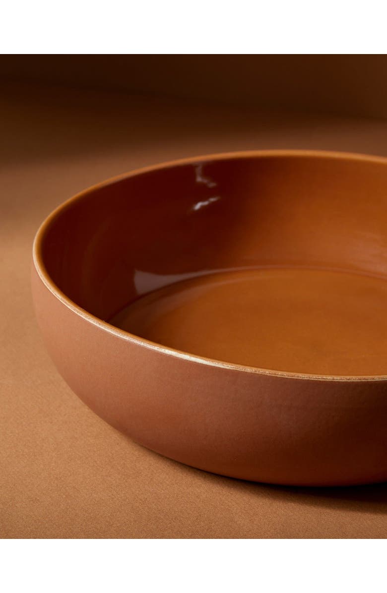 Gharyan Stoneware Stoneware Shallow Serving Bowl | EWA 60 oz, Alternate, color, Terracotta