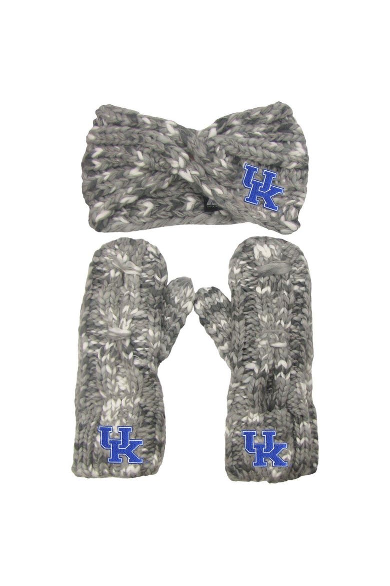 Women's ZooZatz Kentucky Wildcats Logo Marled Headband and Mitten Set, Main, color, Gray