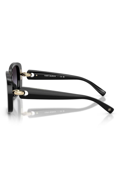 Tory Burch 53mm Gradient Square Sunglasses In Black
