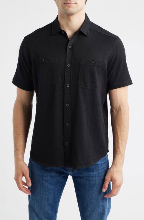 Riley Knit Short Sleeve Button-Up Shirt