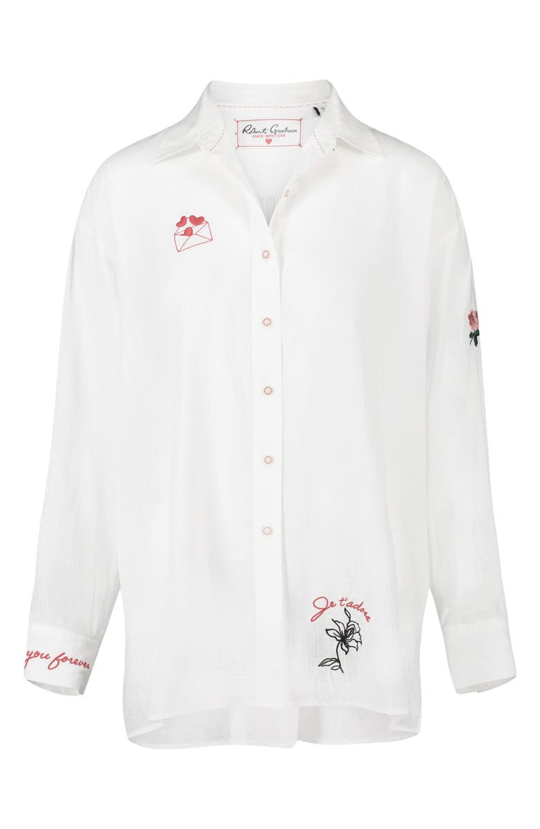 Robert Graham Lola Long Sleeve Woven Shirt, Alternate, color, White