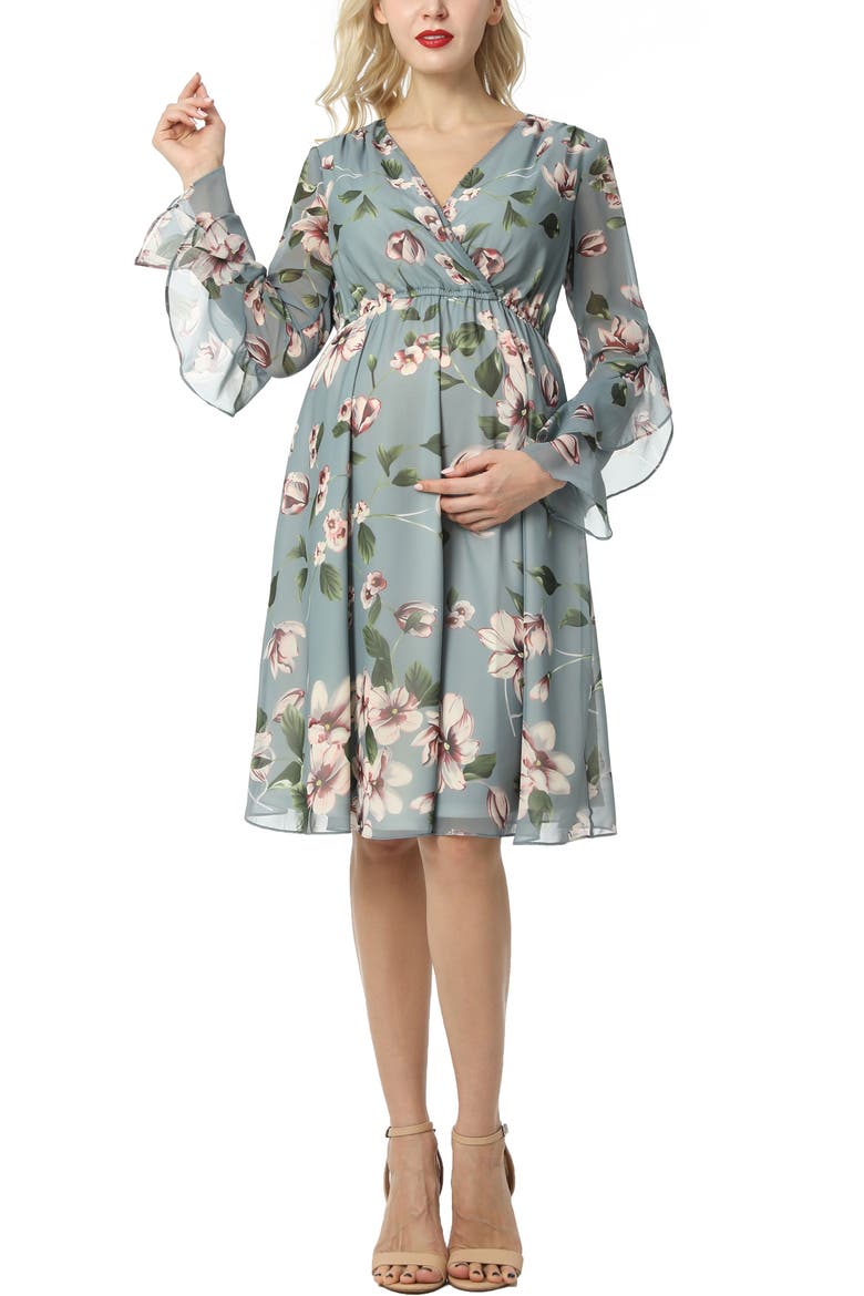 Salena Maternity Floral Print Dress, Main, color, Multicolored