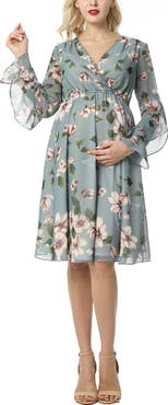 Kimi & Kai Salena Maternity Floral Print Dress