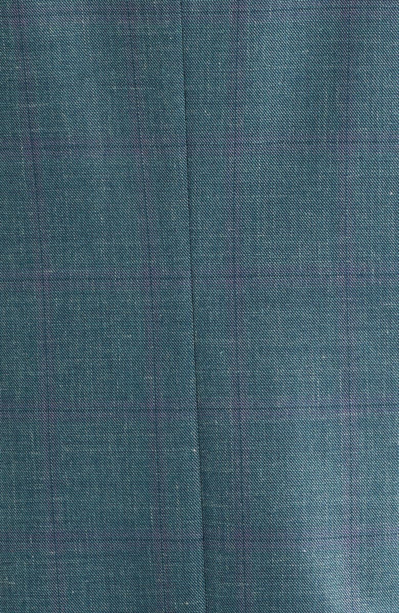 Peter Millar Flynn Classic Fit Green Windowpane Check Wool & Silk Blend Sport Coat, Alternate, color, Light Green