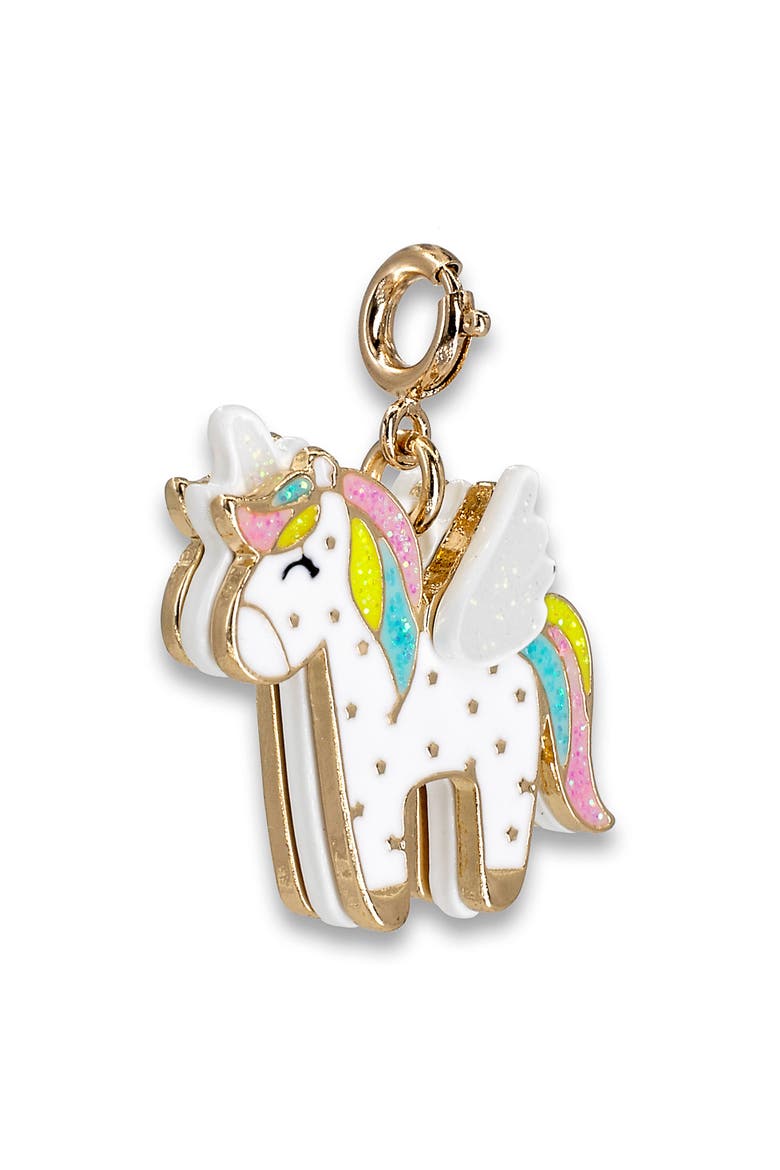 Flying Unicorn Charm, Alternate, color, WHITE