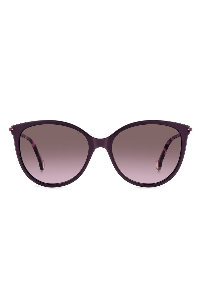 Carolina Herrera 57mm Round Sunglasses, Main, color, Plum Gold
