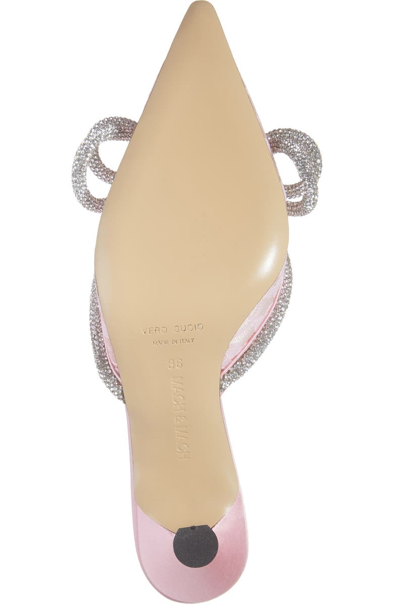 Mach & Mach Double Crystal Bow Pointed Toe Mule, Alternate, color, Pink
