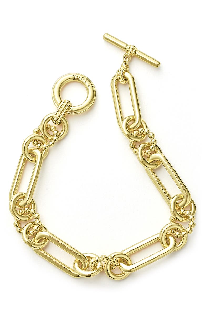 LAGOS Signature Caviar Fluted Link Toggle Bracelet, Alternate, color, Gold