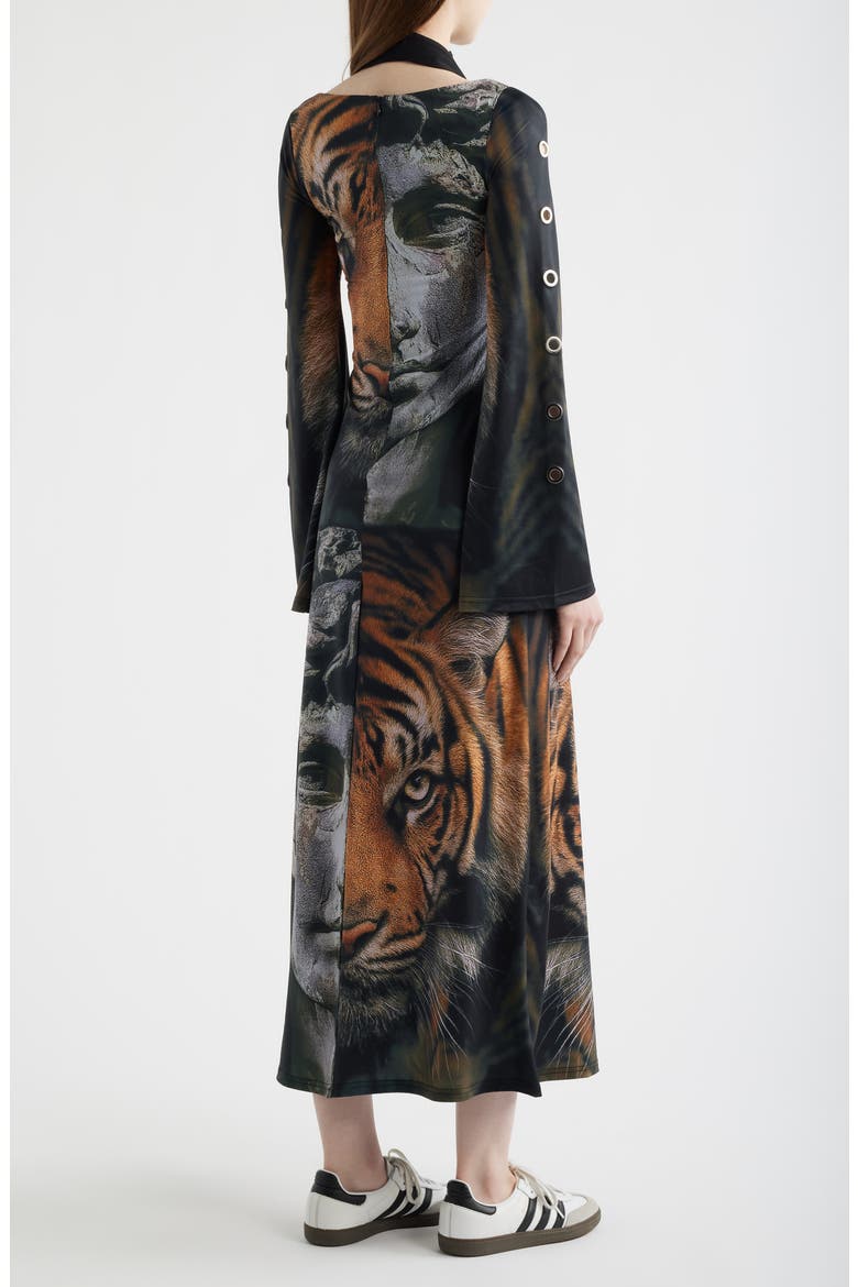 You Are Art Long Sleeve Maxi Dress, Alternate, color, BLACK/ TIGER