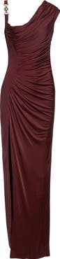 Versace Medusa '95 Draped Crepe & Jersey Gown