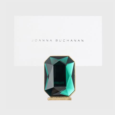 Single gem placecard holder, topaz, set of two