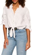 Sanctuary More Love Tie Front Linen Blend Top