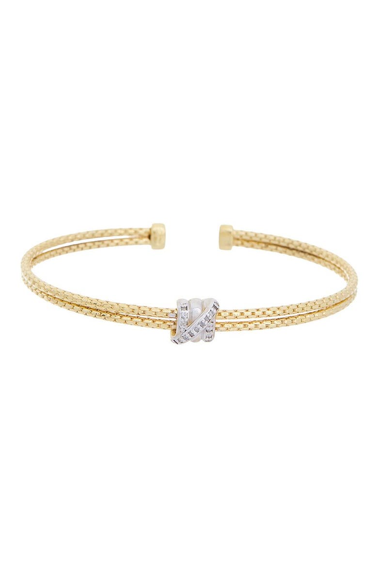 Diamond Woven Cuff Bangle, Main, color, YELLOW