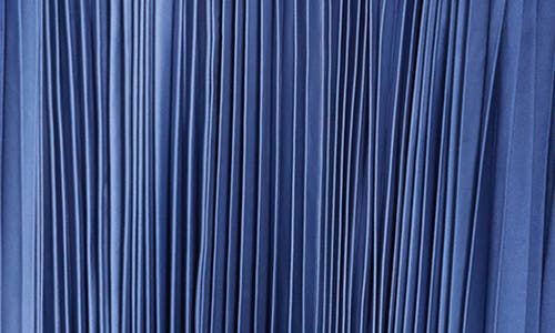 Marina Ombré Halter Neck Pleated Midi Dress In Blue
