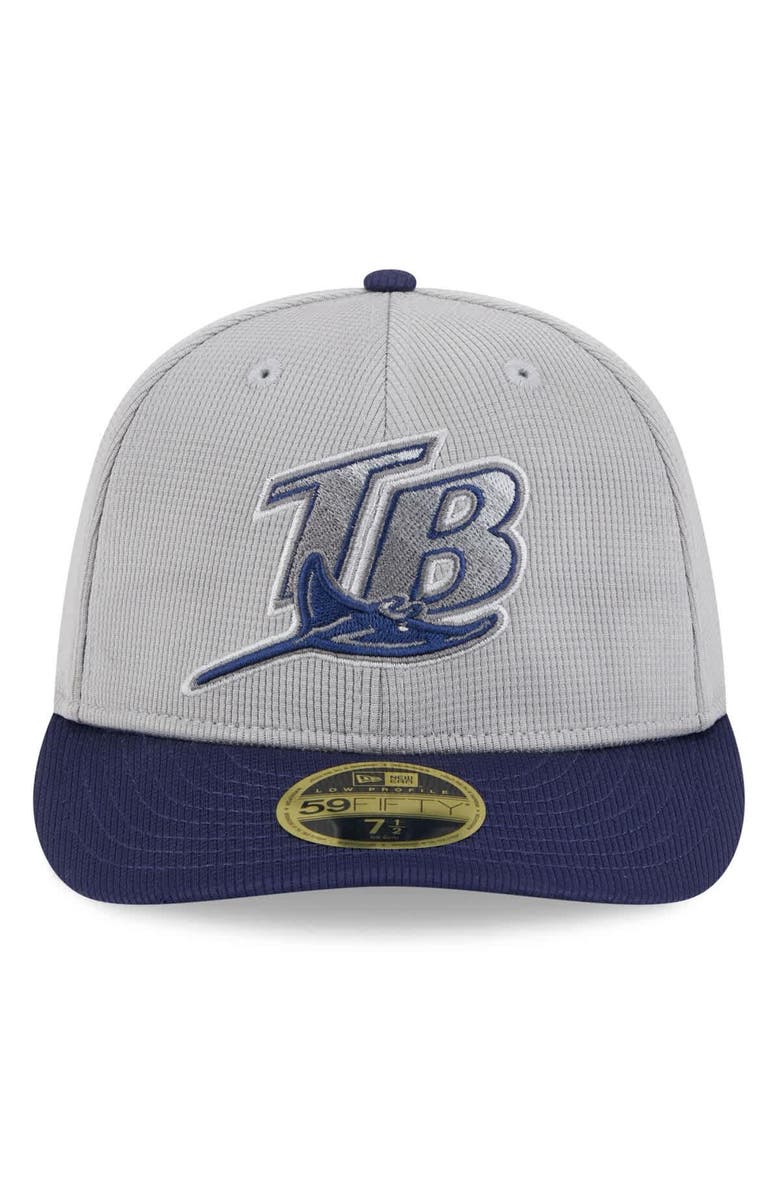 New Era Men's New Era Gray/Navy Tampa Bay Rays 2025 Batting Practice Low Profile 59FIFTY Fitted Hat, Alternate, color, Gray