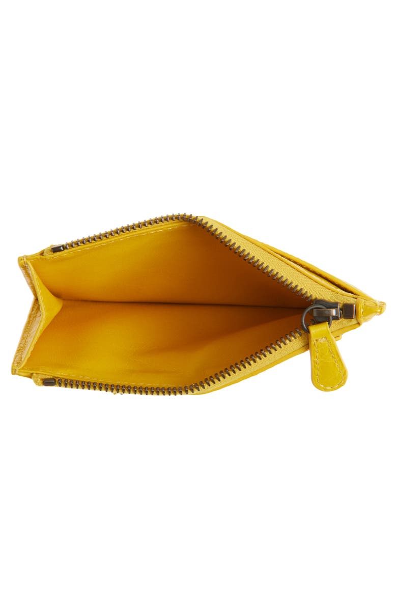 Balenciaga Le City Leather Card Case, Alternate, color, 7014 Marge Yellow
