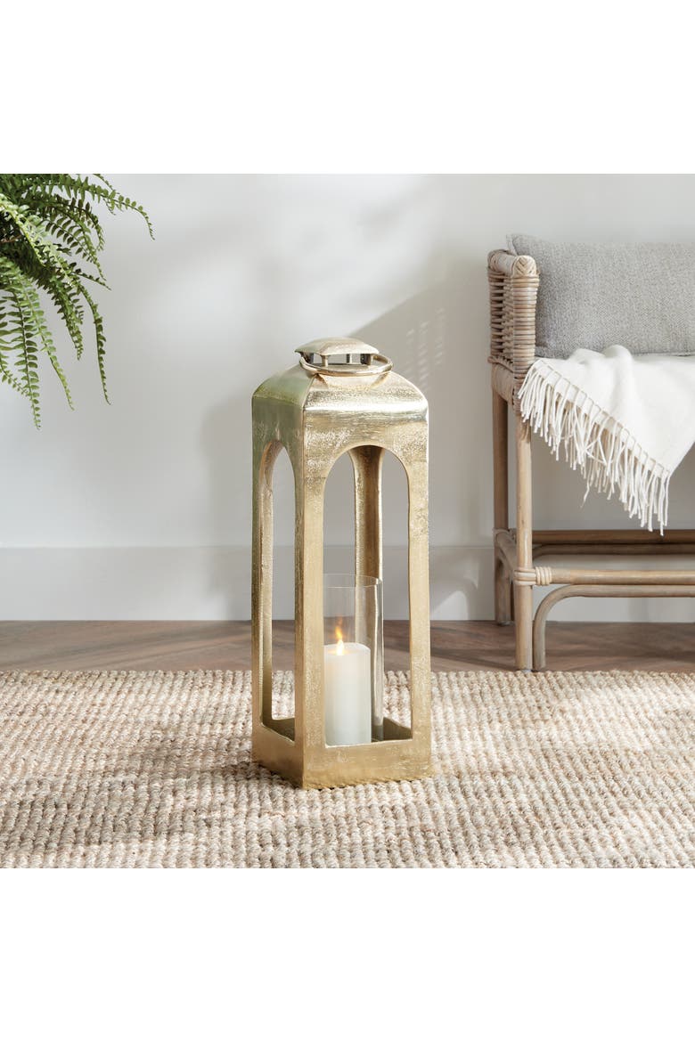 Isabella Lantern Candle Holder Large, Alternate, color, Gold