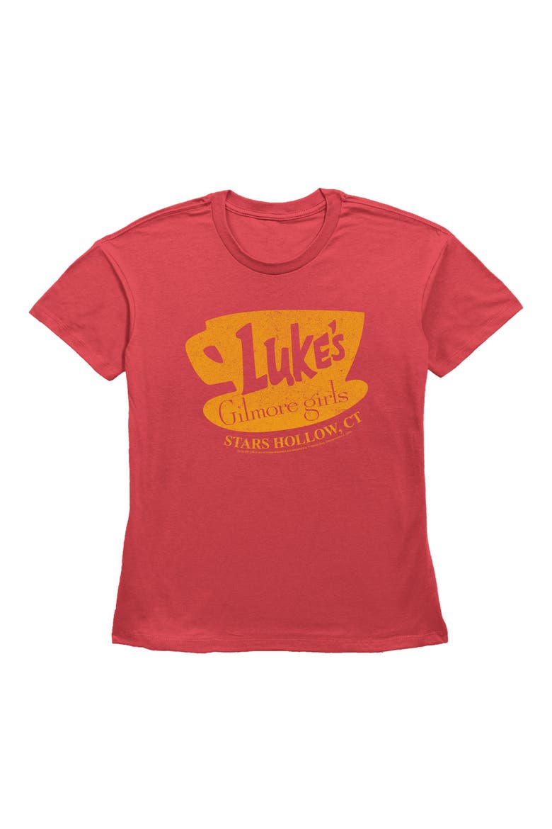 Women's Luke's Stars Hollow Sign Short Sleeve Straight Fit T-Shirt, Alternate, color, Red