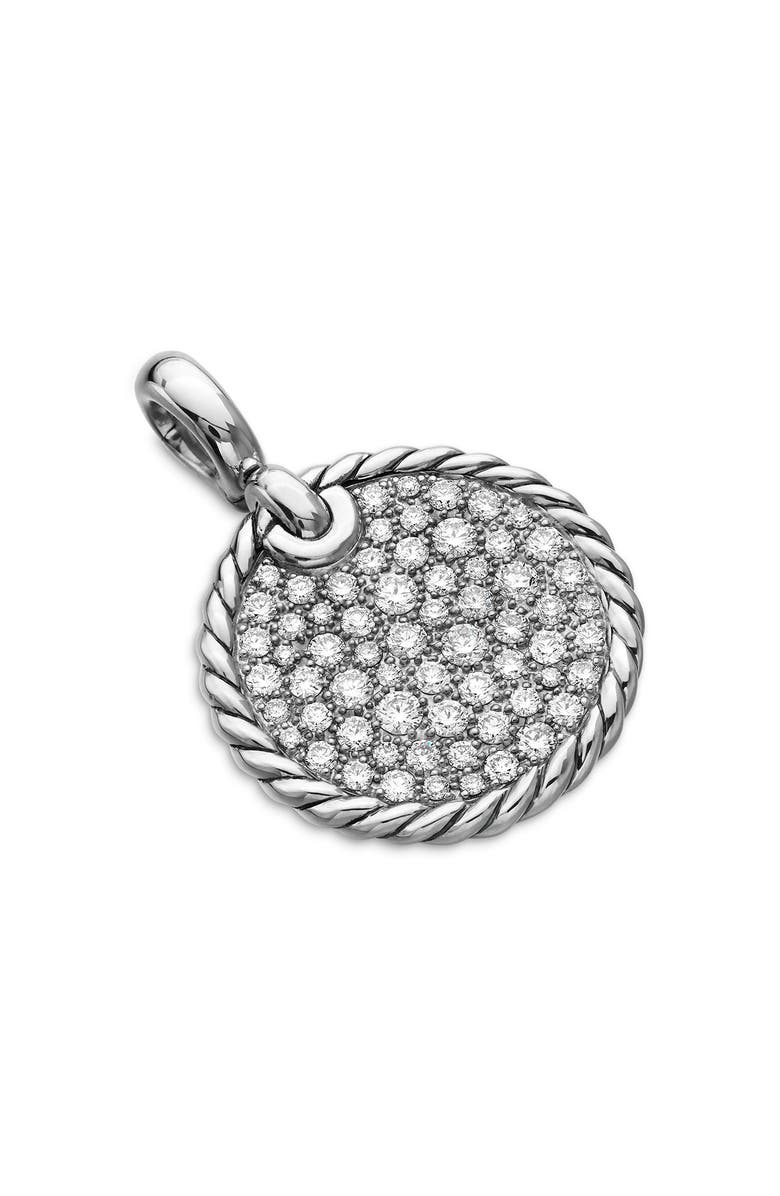 David Yurman Elements<sup>®</sup> Disc Pendant with Pavé Diamonds, Alternate, color, Silver Pave