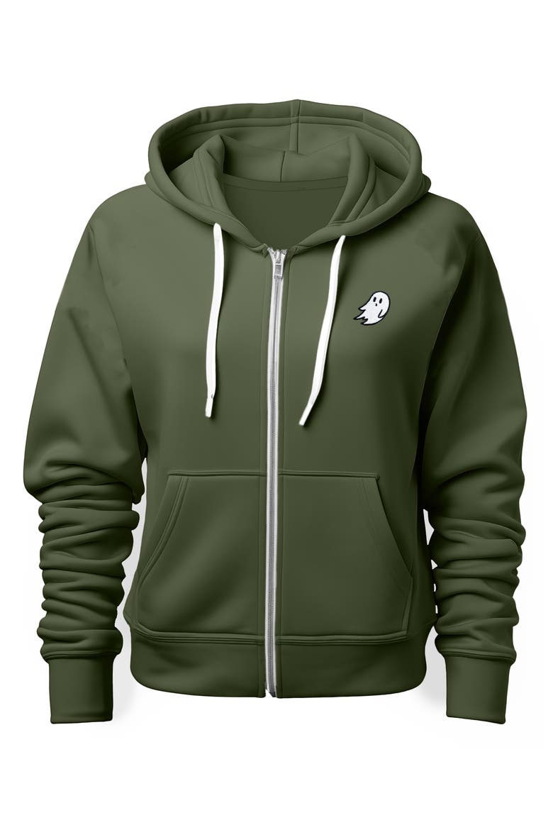 Ghost Zip Hoodie, Main, color, Military Green