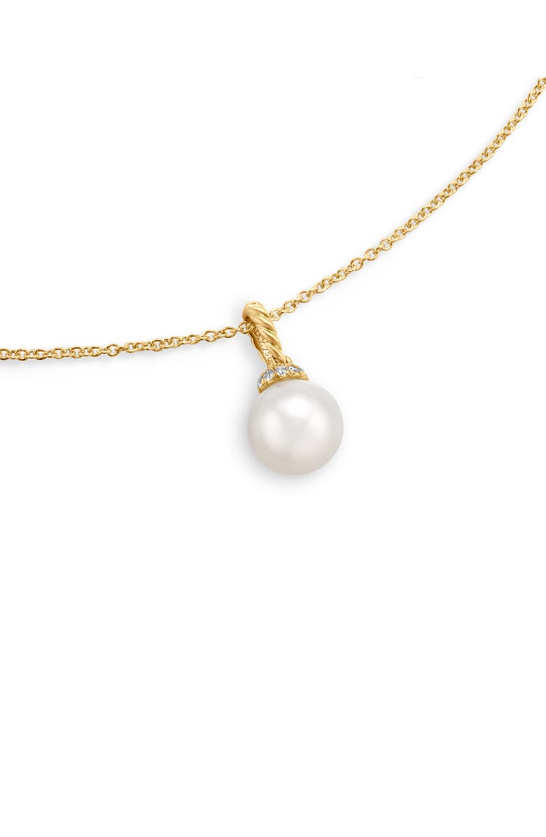 David Yurman Solari Pendant Necklace with Pearls and Diamonds in 18K Gold, Alternate, color, Pearl