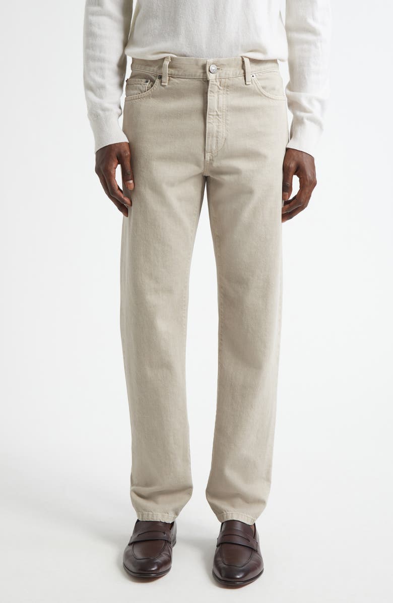 ZEGNA City Fit Nonstretch Denim Jeans, Main, color, Med Beige Solid