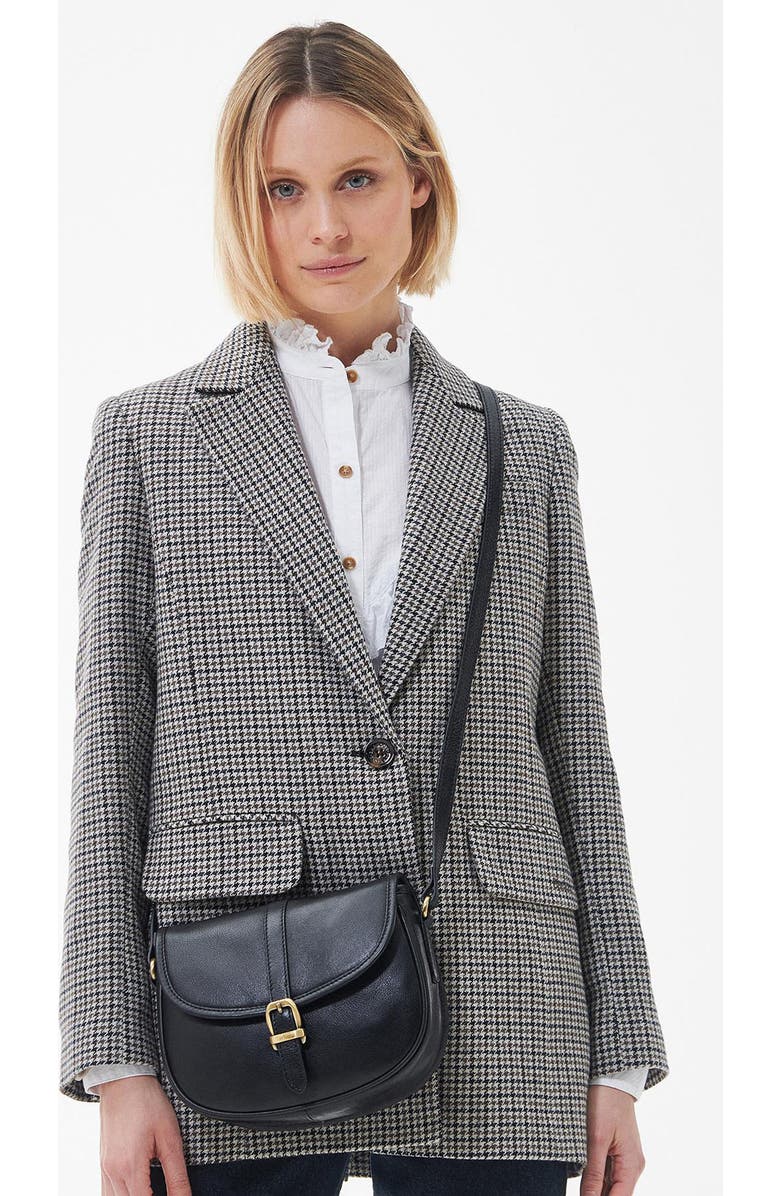 Barbour Laire Medium Leather Saddle Bag, Alternate, color, Black