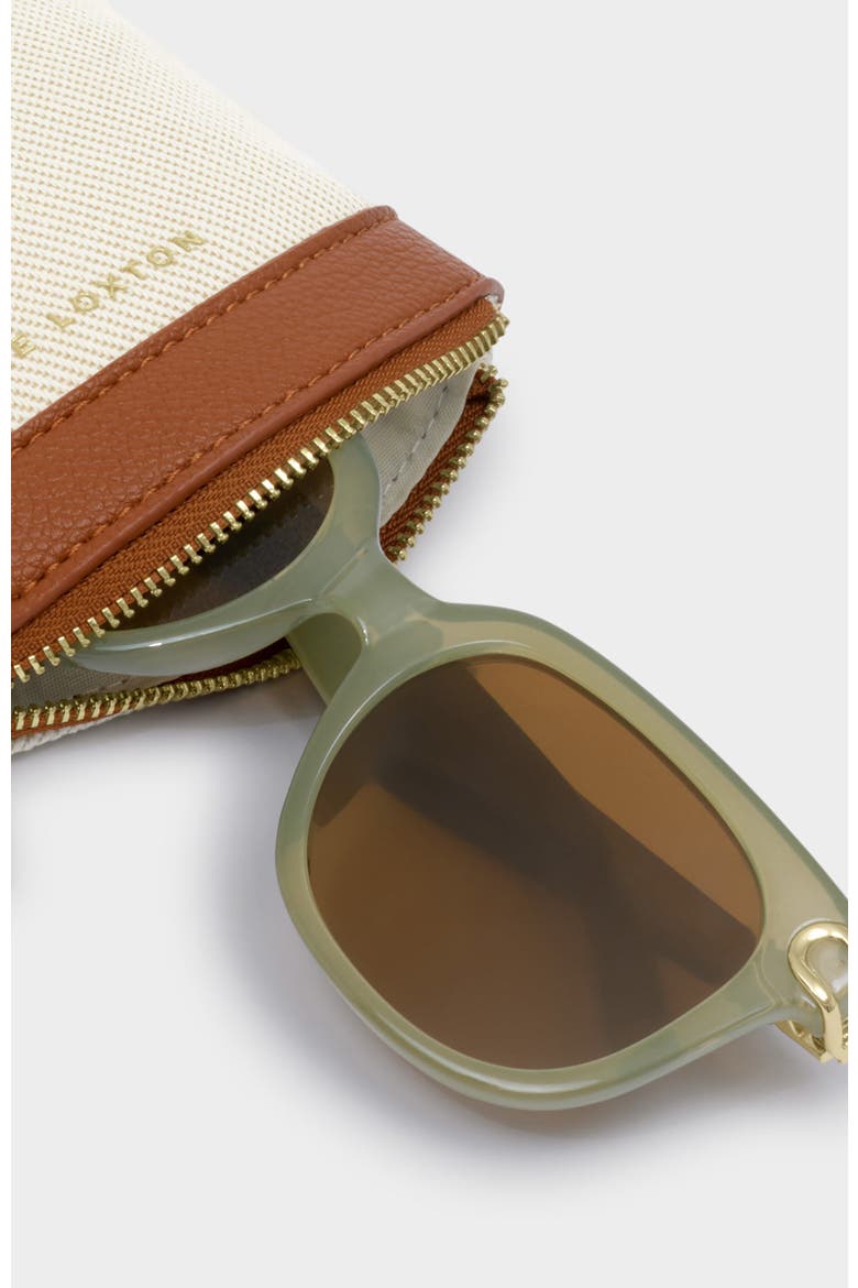 Clip On Sunglasses Case, Alternate, color, Canvas/ Cognac