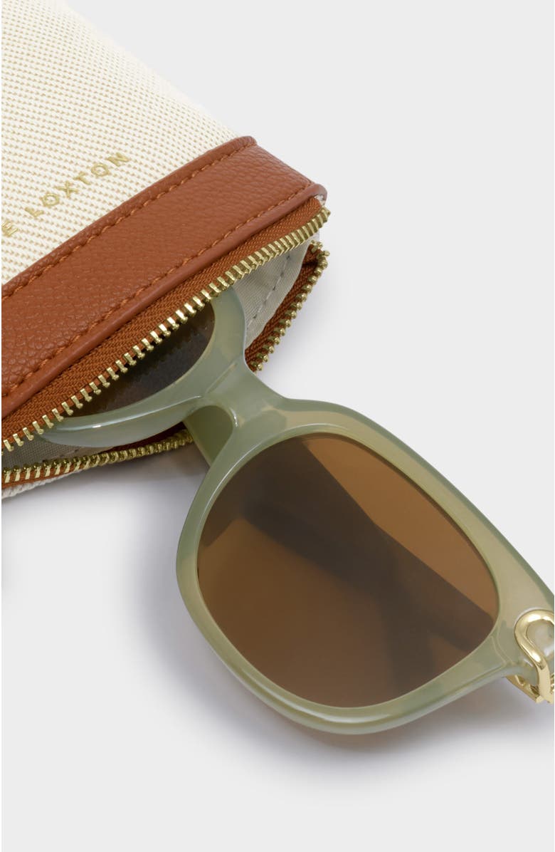 Katie Loxton Clip On Sunglasses Case, Alternate, color, Canvas/ Cognac